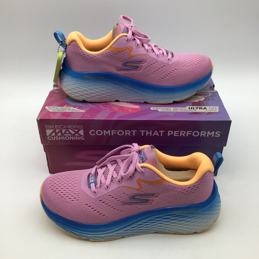 Skechers Max Cushioning Elite 2.0 Unbreakable Pink Blue Womens Running Shoes 6.5